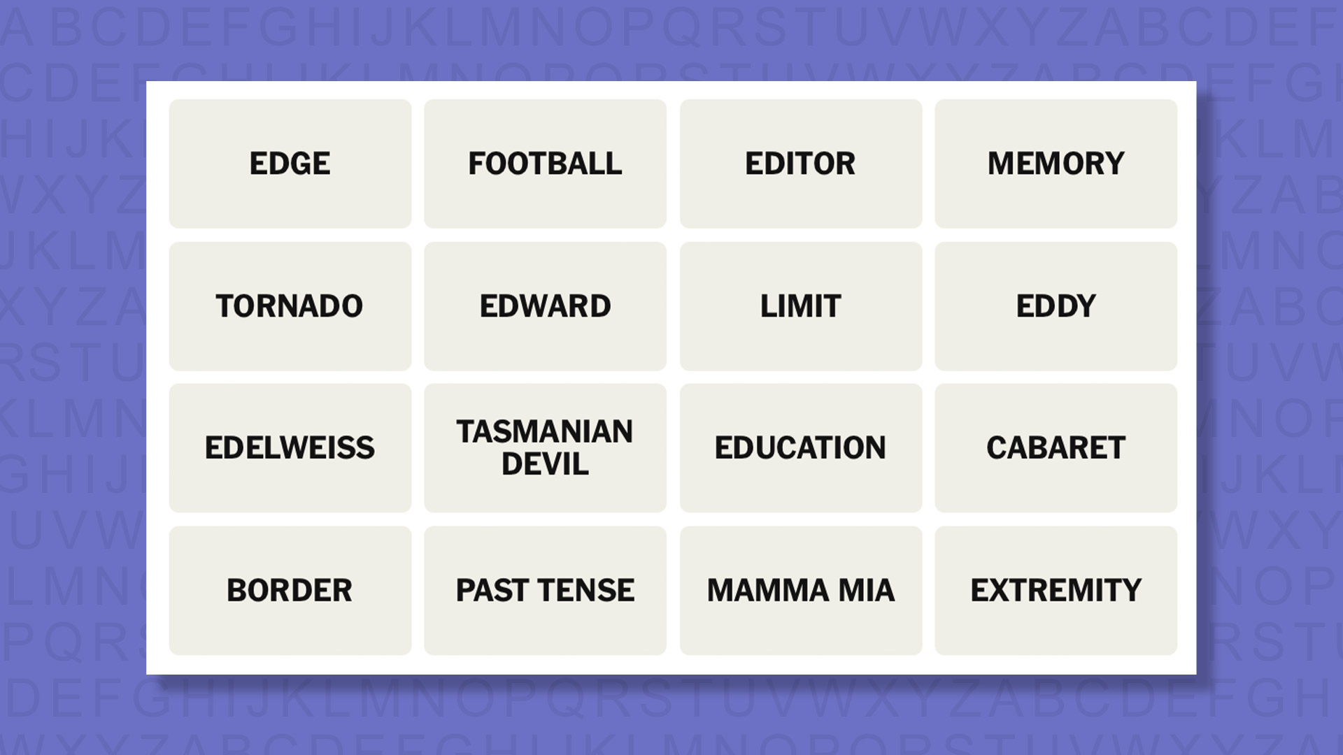 NYT Connections suggests an 845 game on a purple background