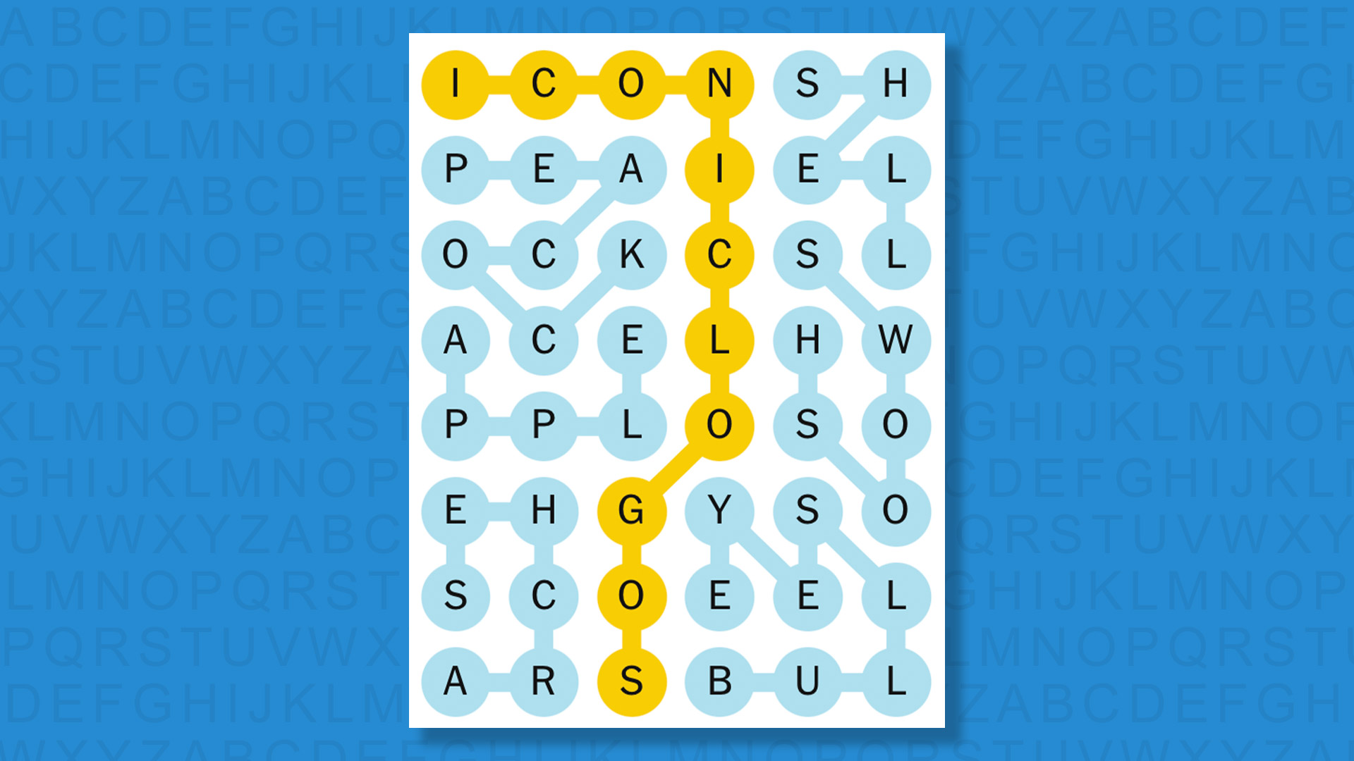 NYT Strands answers game 587 on a blue background