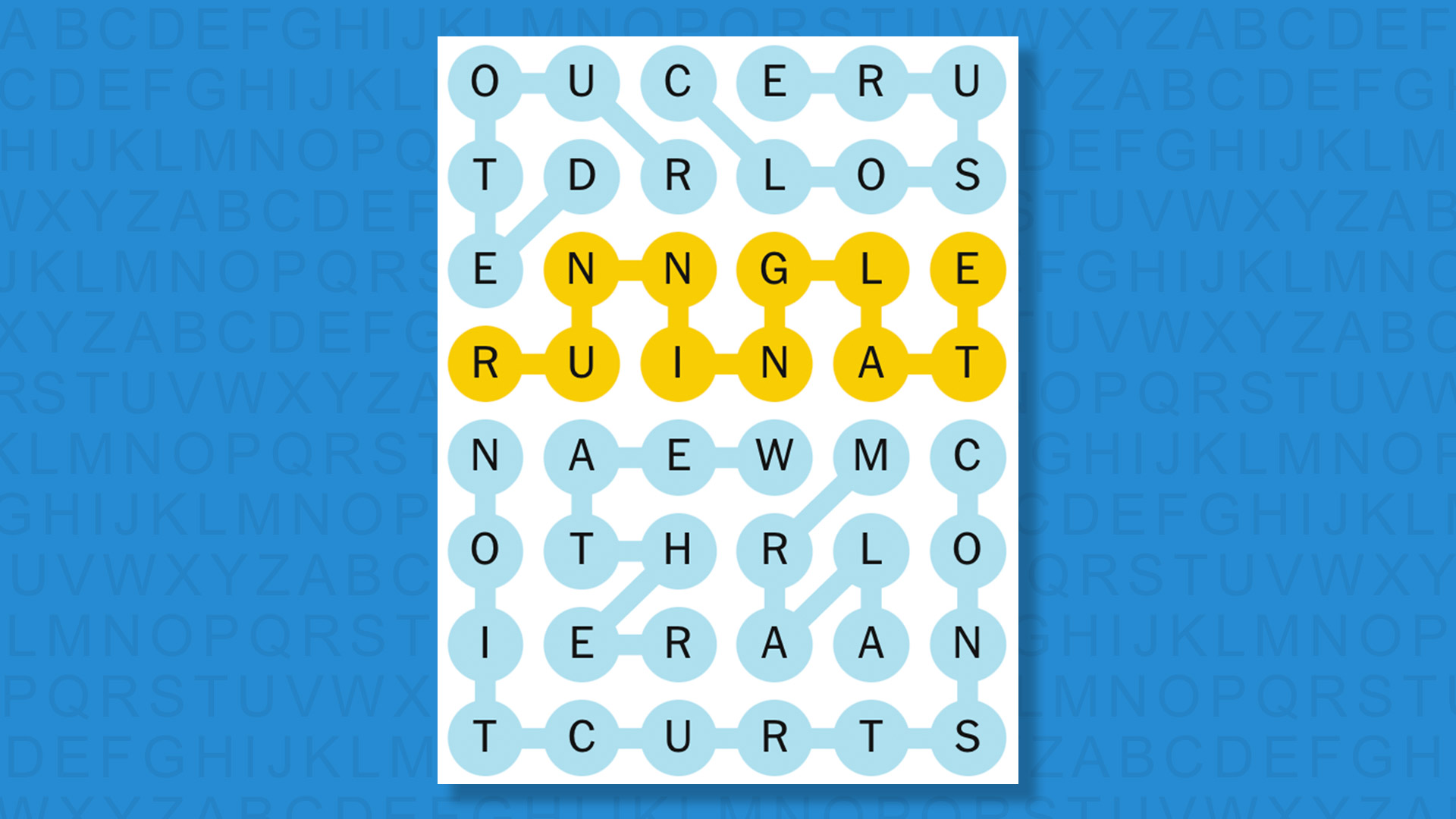 NYT Strands answers game 594 on a blue background