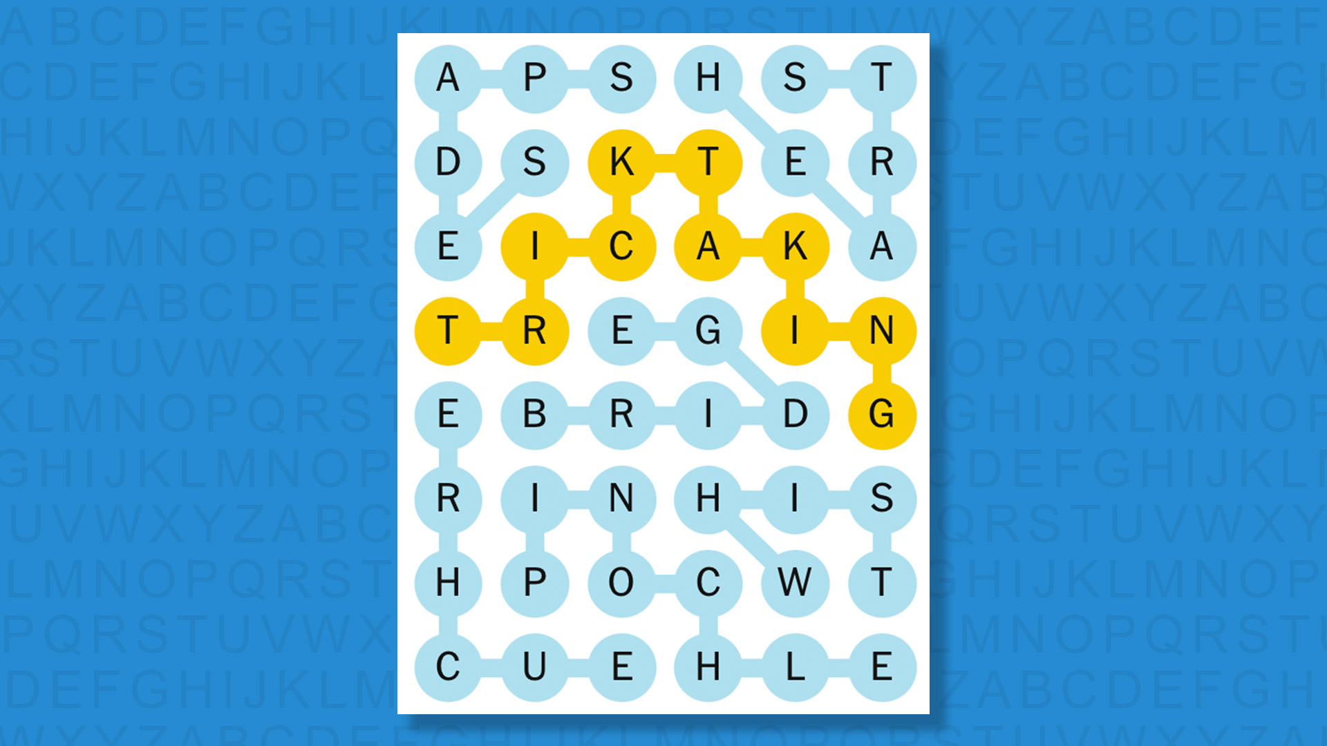 NYT Strands answers game 588 on a blue background