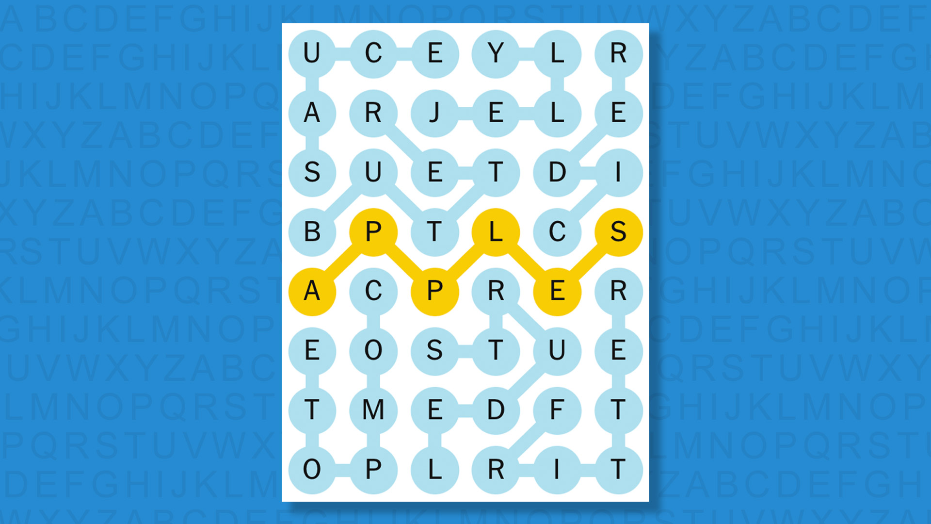 NYT Strands answers game 595 on a blue background