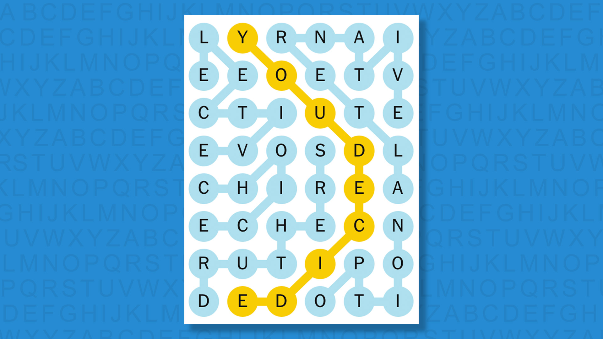 NYT Strands answers game 606 on a blue background