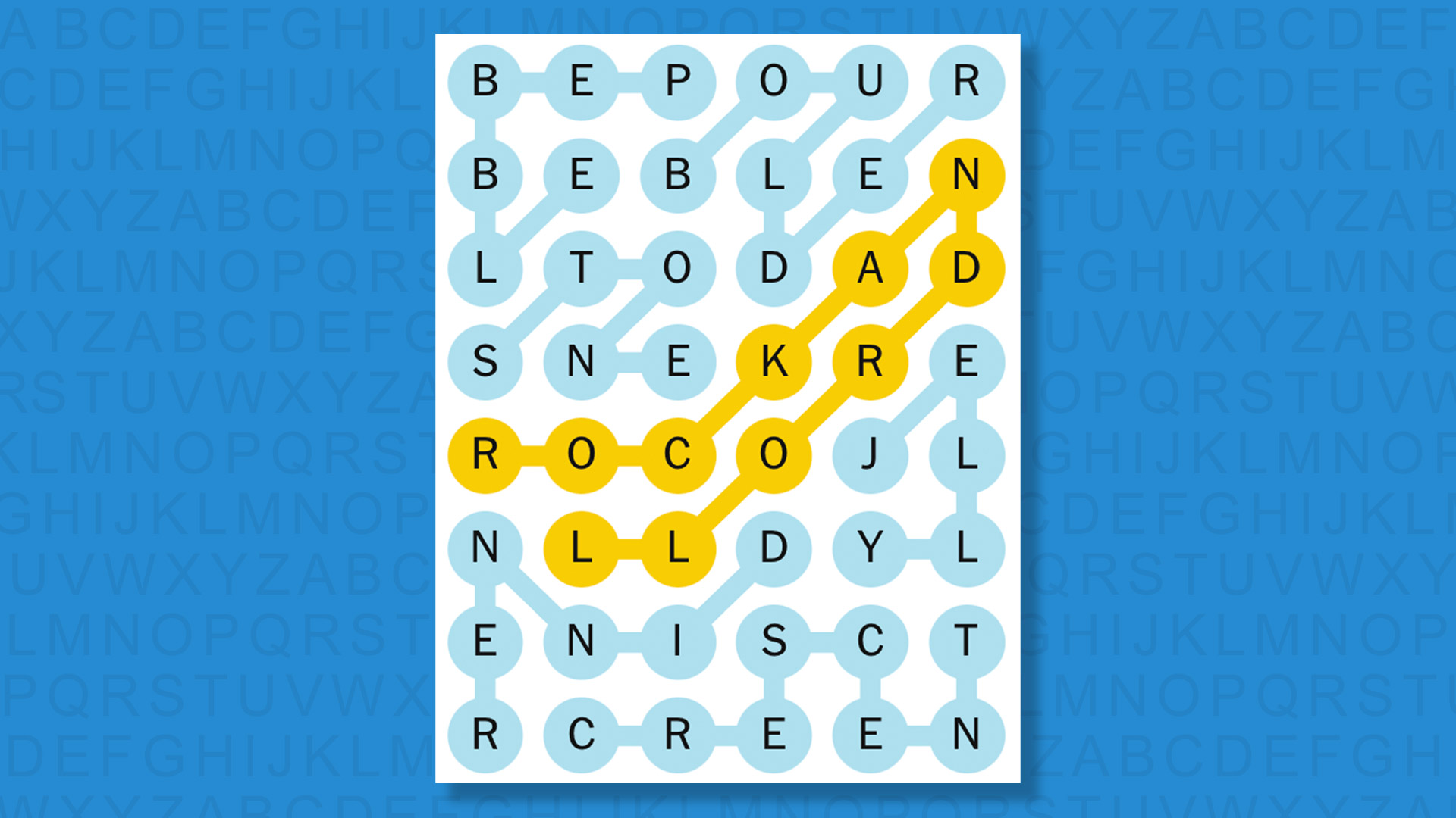 NYT Strands answers game 590 on a blue background
