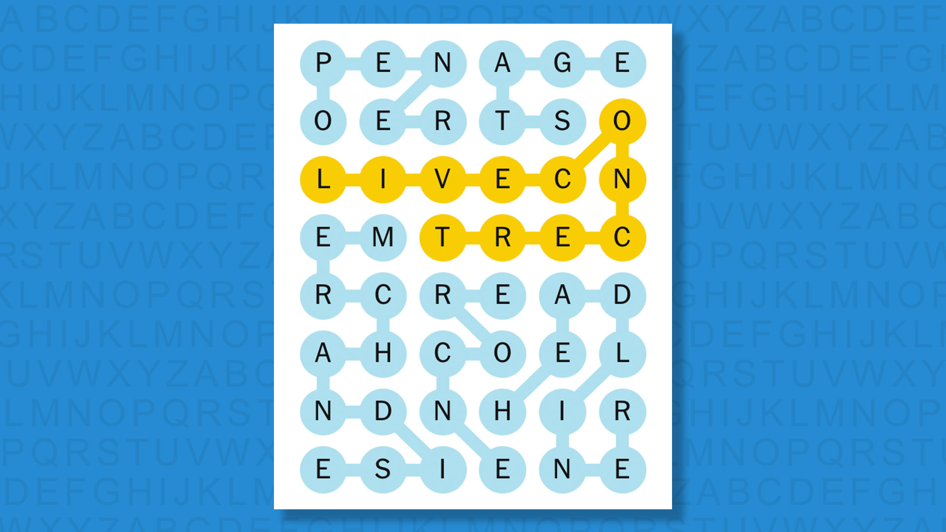 NYT Strands answers game 597 on a blue background