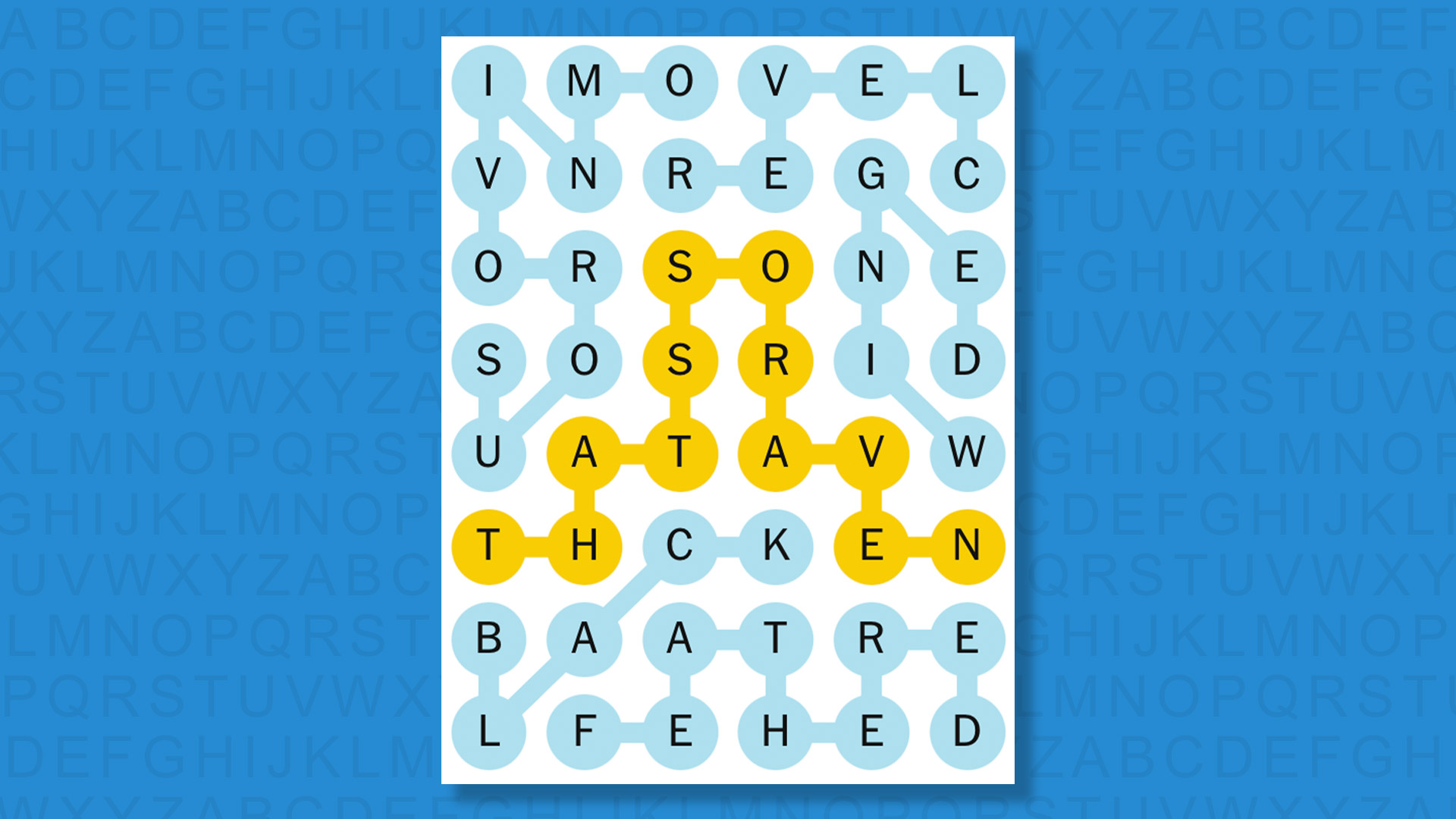 NYT Strands answers game 605 on a blue background