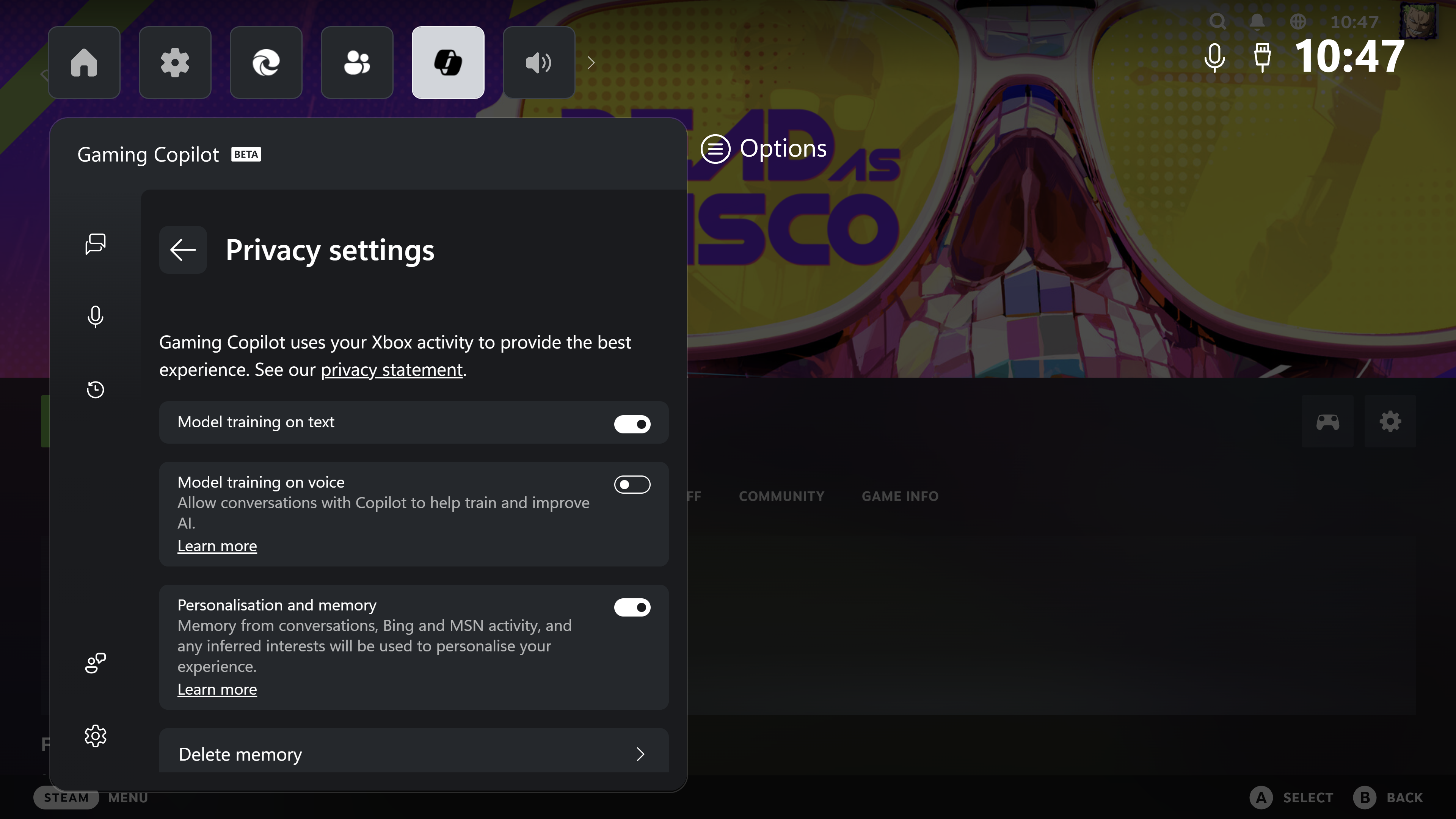 Xbox Game Bar Gaming Copilot Screenshot