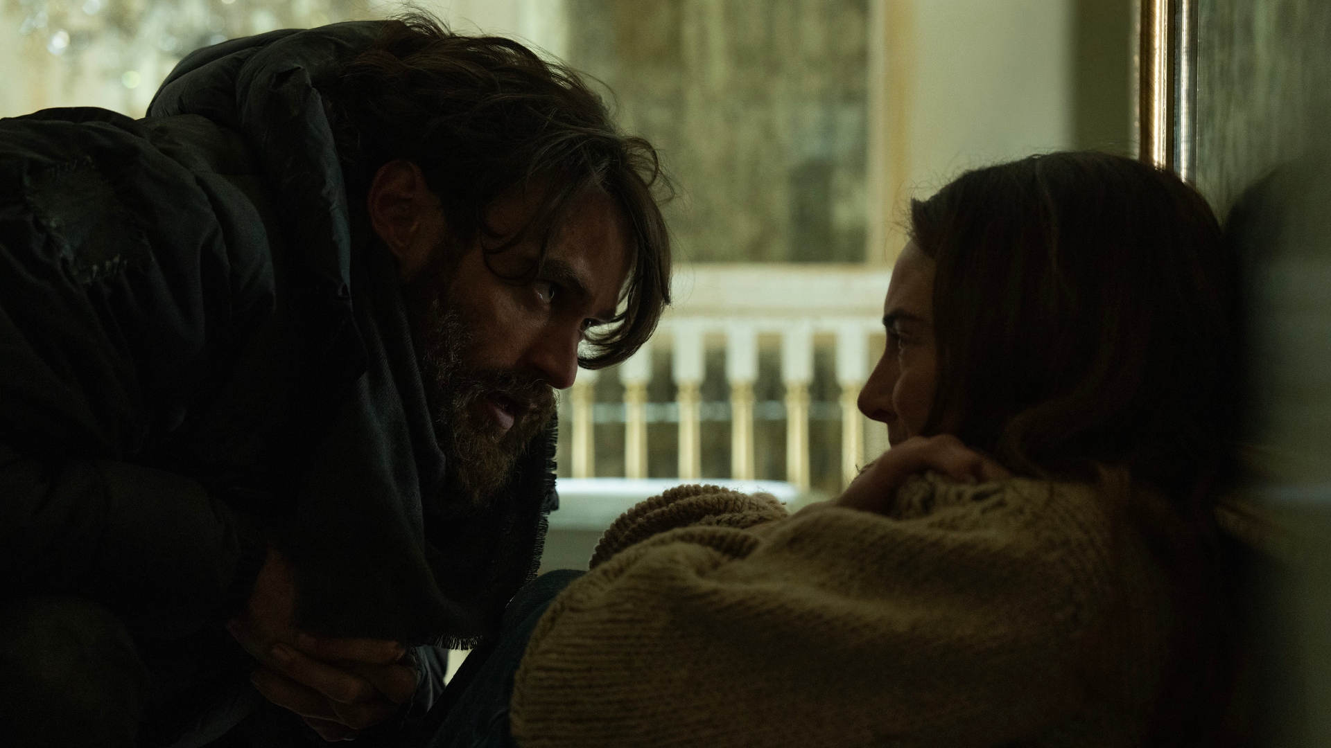 Shailene Woodley looks sad on the floor with a man in Paradise season 2