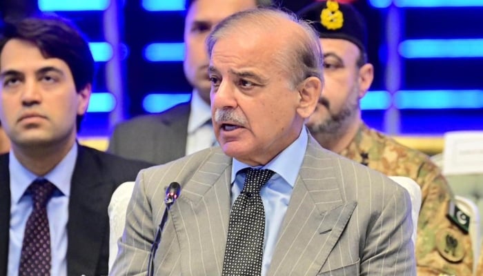 Prime Minister Shehbaz Sharif addresses Regional Transport Ministers Conference, Islamabad, October 24, 2025. – APP