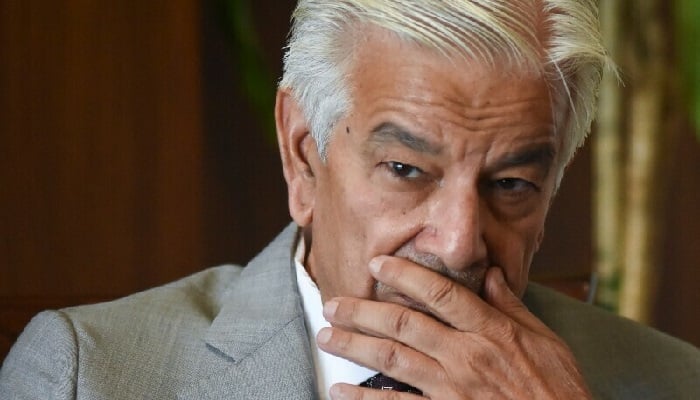 Defense Minister Khawaja Muhammad Asif observes during an interview with Reuters in Islamabad, April 28. - Reuters