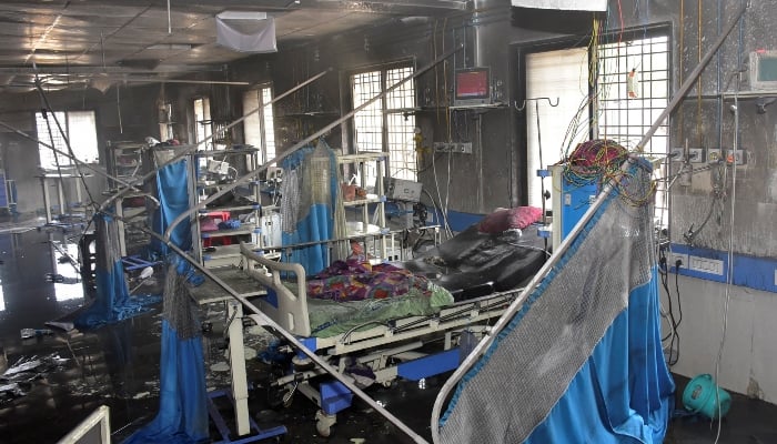 The representative image shows a hospital room that caught fire in Ahmednagar, in the western state of Maharashtra, India, November 6, 2021. - Reuters