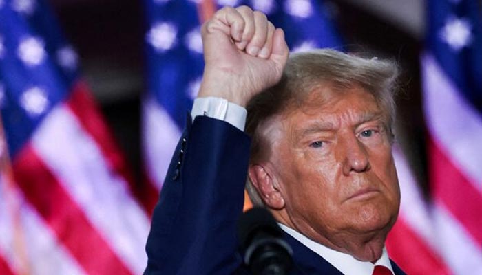 US President Donald Trump makes gestures during an event in this image without date. - Reuters