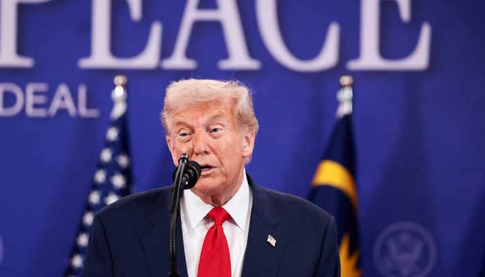 U.S. President Donald Trump speaks before the signing of a ceasefire agreement between Cambodia and Thailand on the sidelines of the 47th Association of Southeast Asian Nations (ASEAN) summit in Kuala Lumpur, Malaysia, October 26, 2025. – Reuters