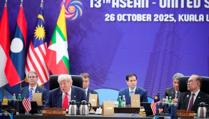 US President Donald Trump speaks during the US-ASEAN Summit in Kuala Lumpur, Malaysia, October 26, 2025. – Reuters