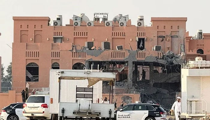 A damaged building, after an Israeli attack against Hamas leaders, according to an Israeli official, in Doha, Qatar, September 9, 2025. - Reuters