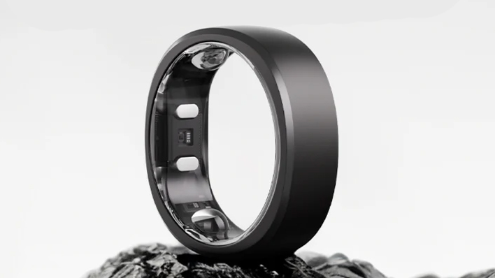 The RingConn Smart Ring Gen 2 sitting on a rock