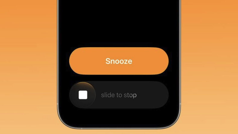 A screenshot of the new alarm screen in the beta iOS 26.1