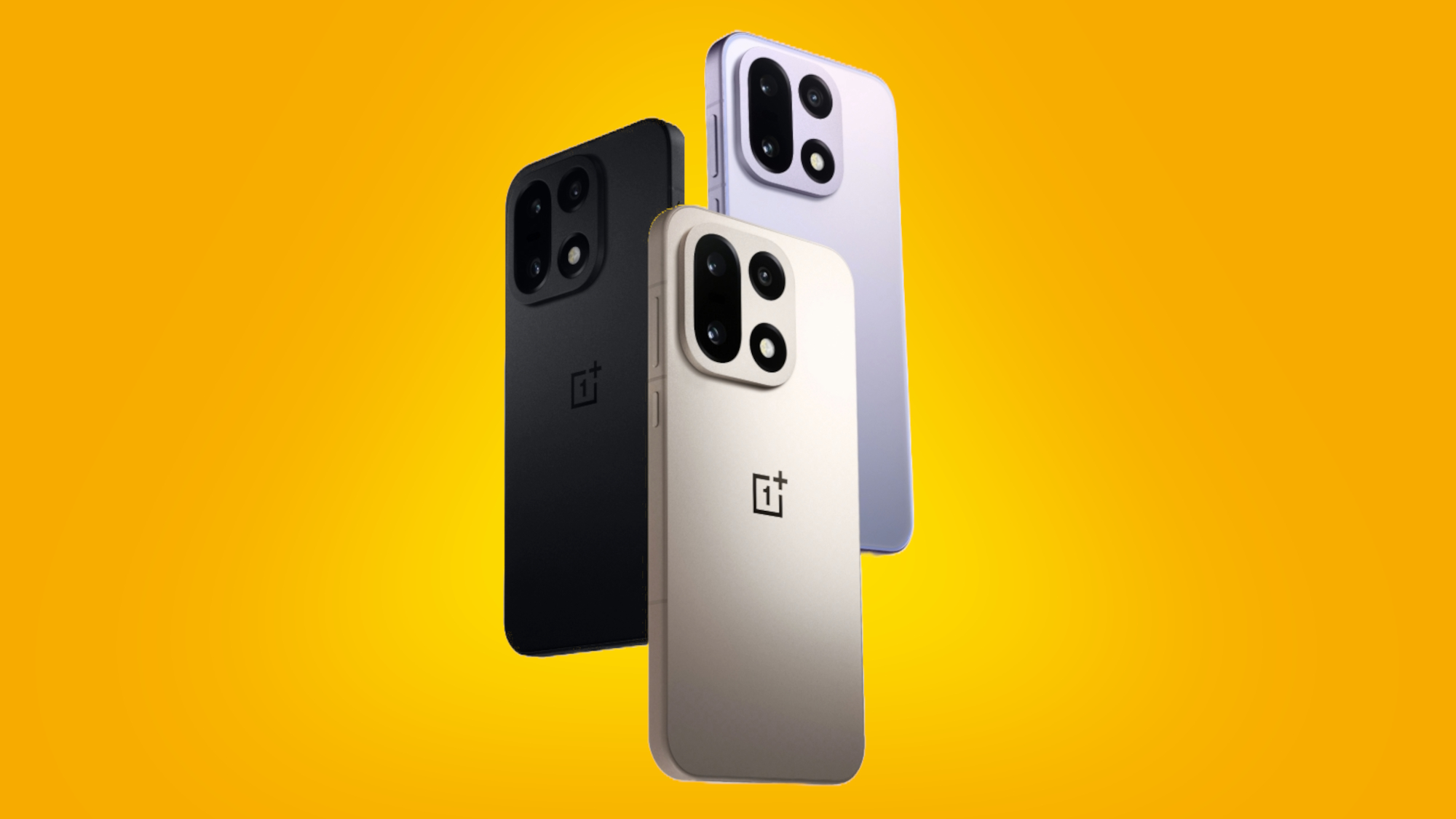 OnePlus 15 series on yellow background