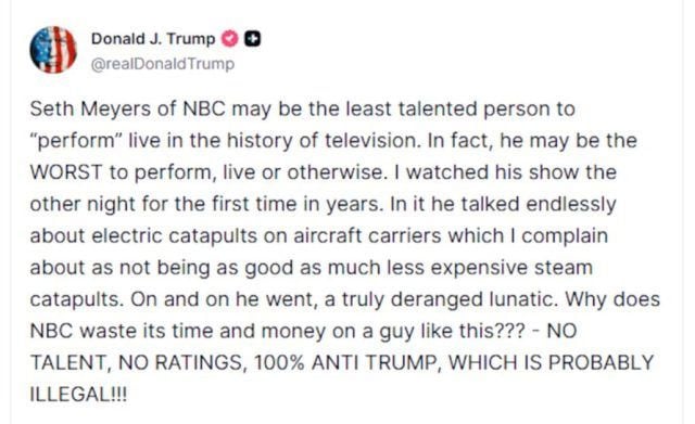 Seth Meyers responds to his great critic