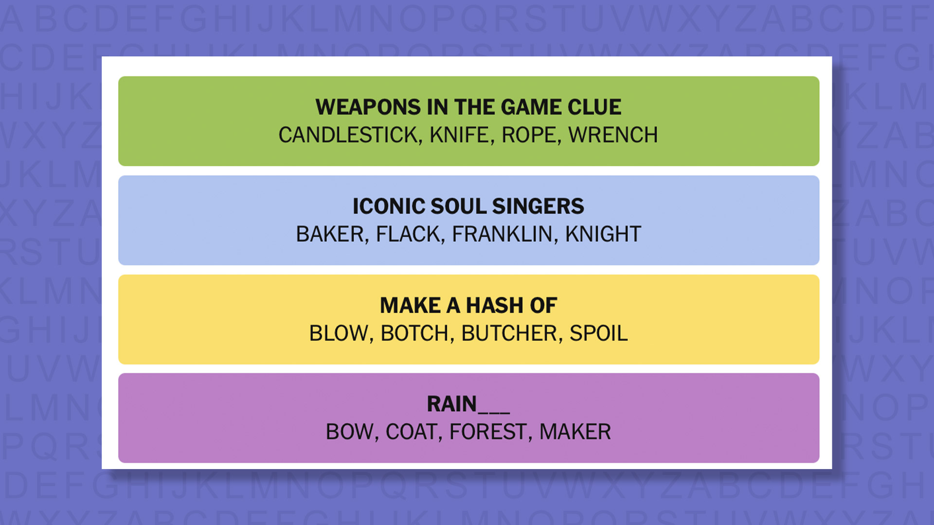 NYT Connections answers game 878 on a purple background