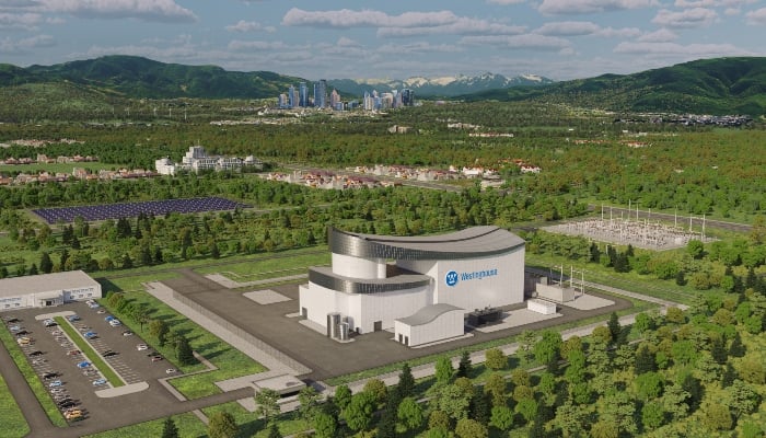 An artist's rendering shows Westinghouse's planned AP300 small modular nuclear power reactor, which the company officially unveiled on May 4, 2023, and expects to be built in the United States and around the world. – Reuters