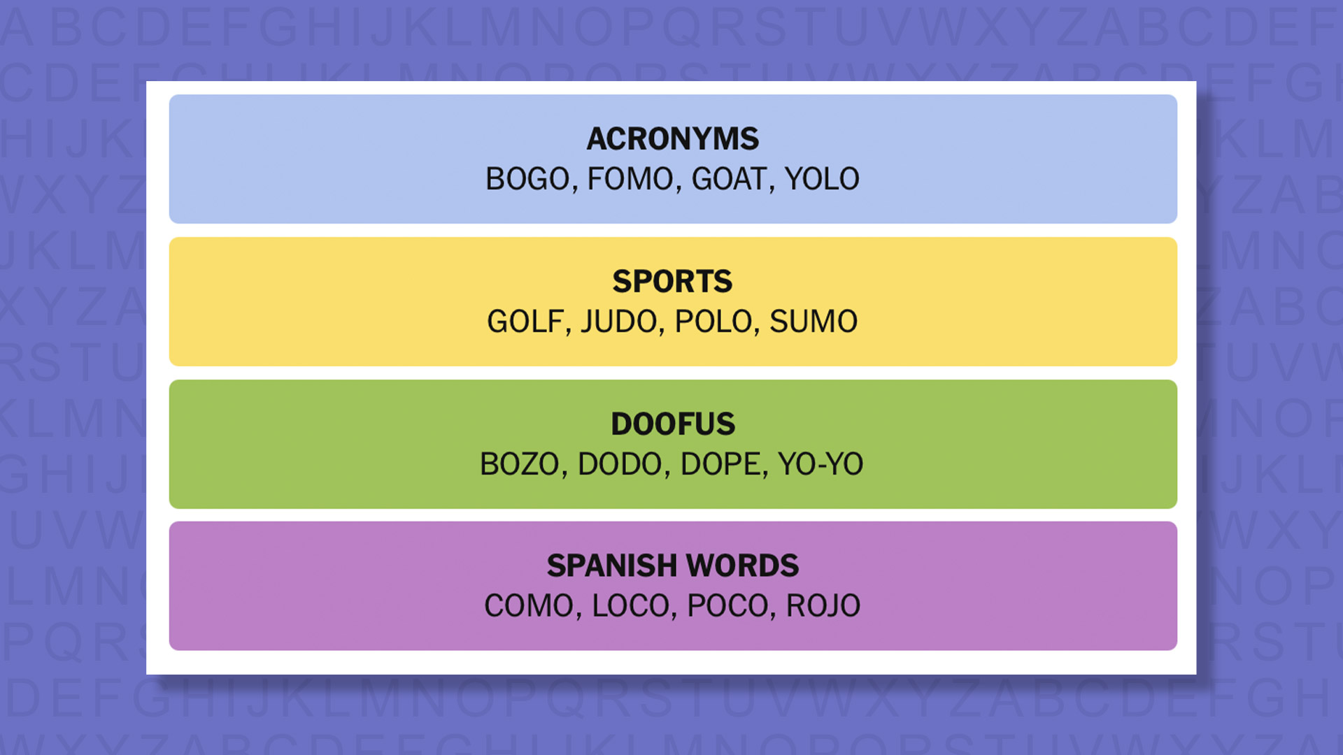 NYT Connections answers game 885 on a purple background