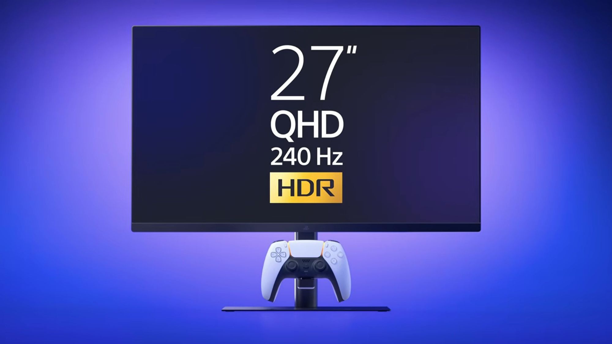Sony 27-inch gaming monitor with DualSense charging hook