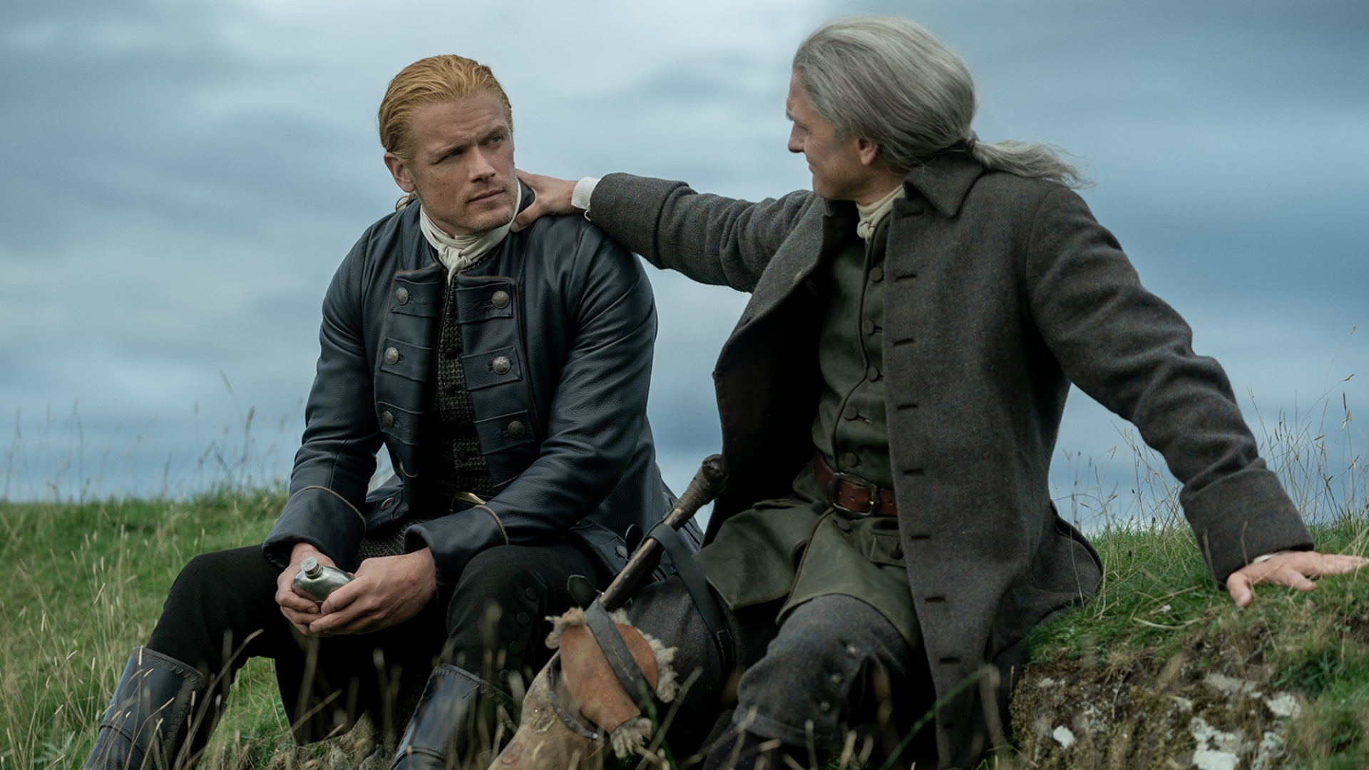 Jamie comforts herself in Outlander season 7
