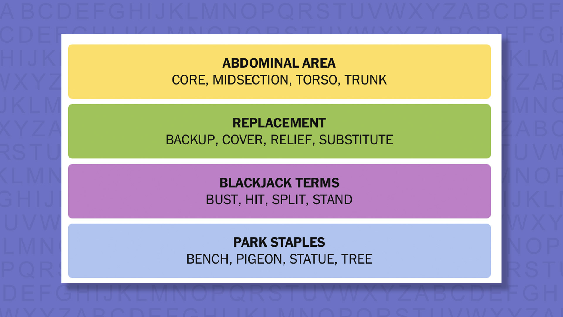 NYT Connections answers game 902 on a purple background