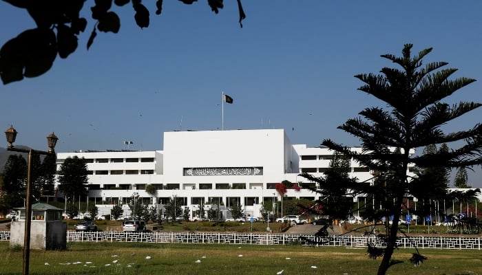 A general view of the Parliament building in Islamabad, Pakistan, April 10, 2022. – Reuters