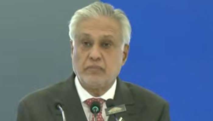 DPM Ishaq Dar addresses the Inter-Parliamentary Conference of Presidents in Islamabad on November 12, 2025. – APP