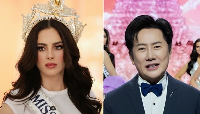Photo collage showing Miss Mexico Fatima Bsch and Miss Universe Thailand director Nawat Itsaragrisil. — Instagram/@fatimaboschfdz/@nawat.tv