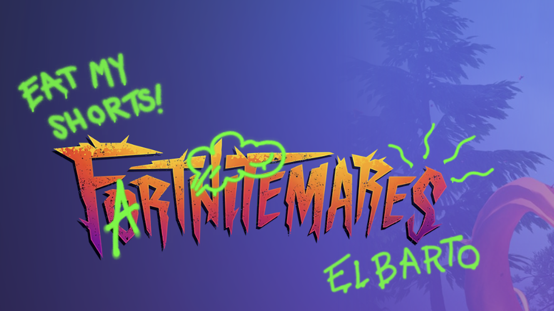 Fortnitemares logo defaced by green graffiti