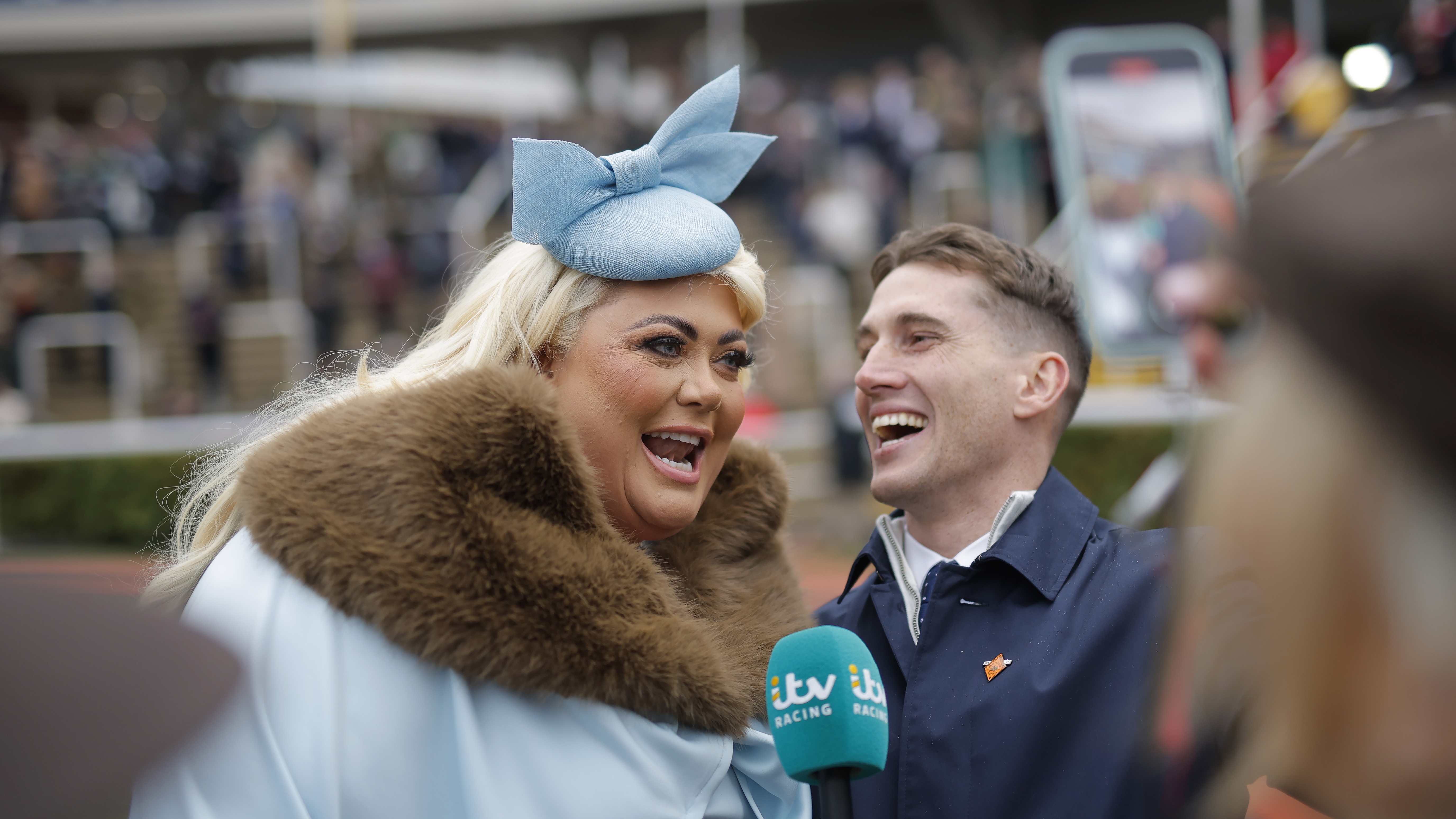 ITV racing coverage including an interview with reality star Gemma Collins at the Cheltenham festival in March 2025.