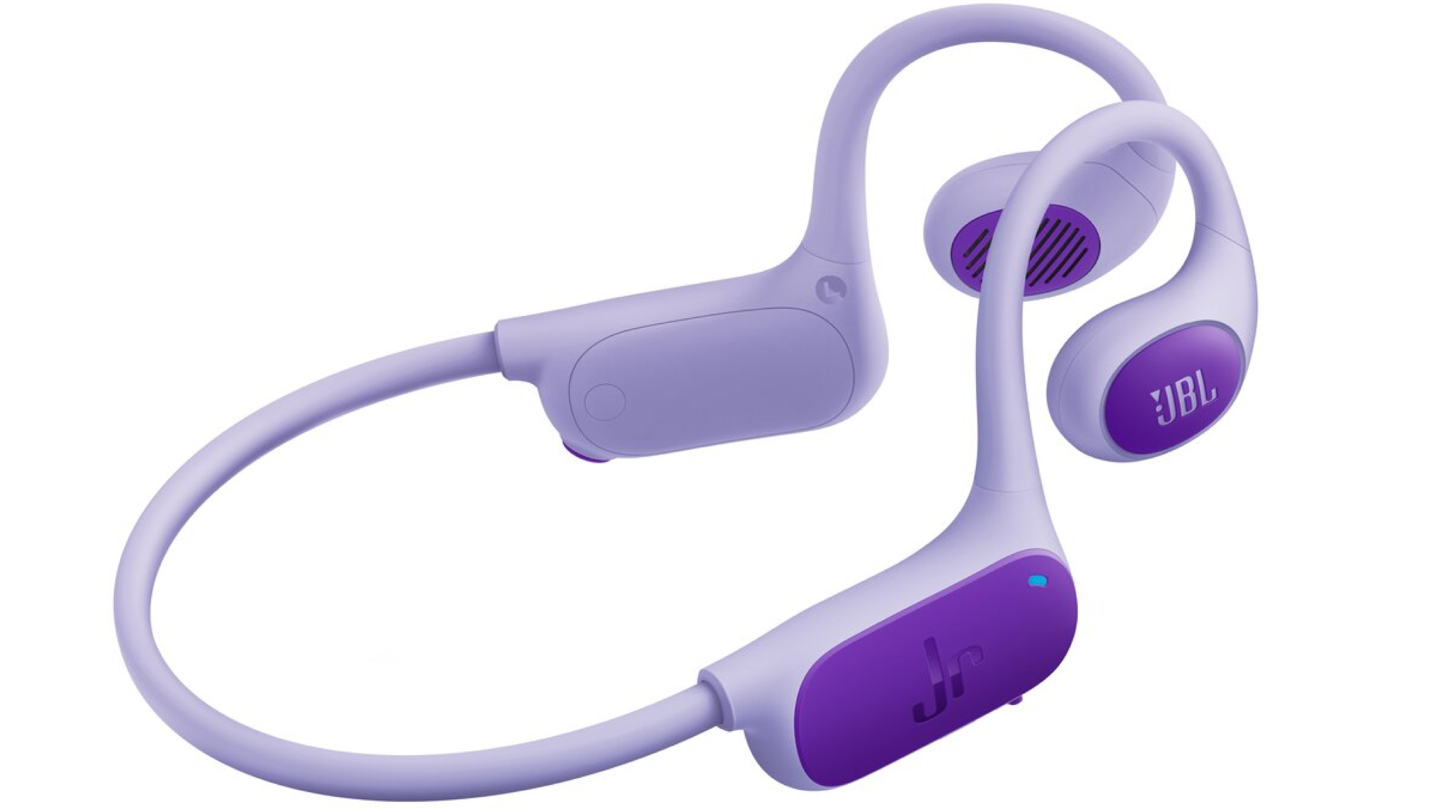 JBL Junior Free headphones in purple/lilac color on white background