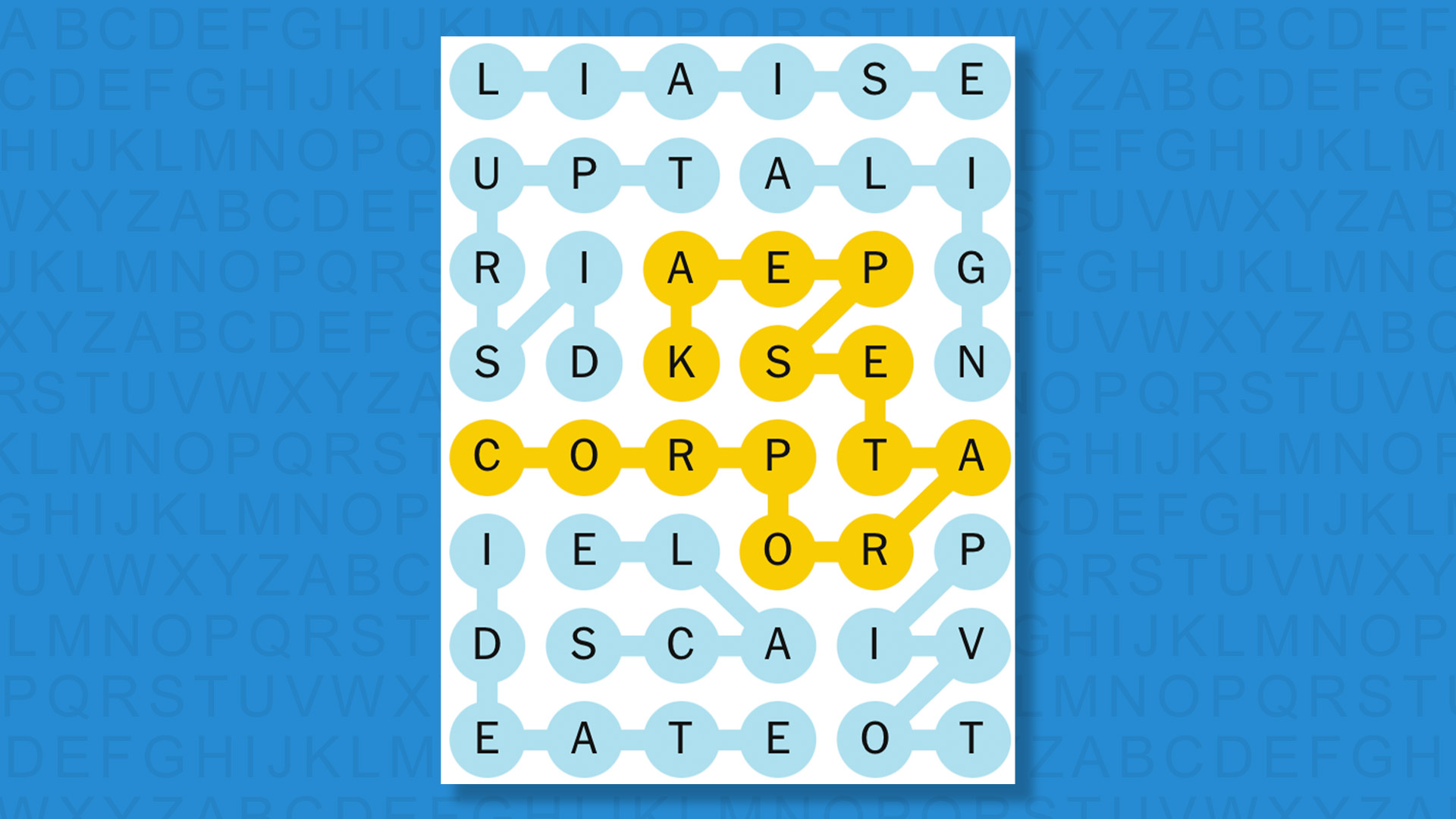 NYT Strands answers game 628 on a blue background