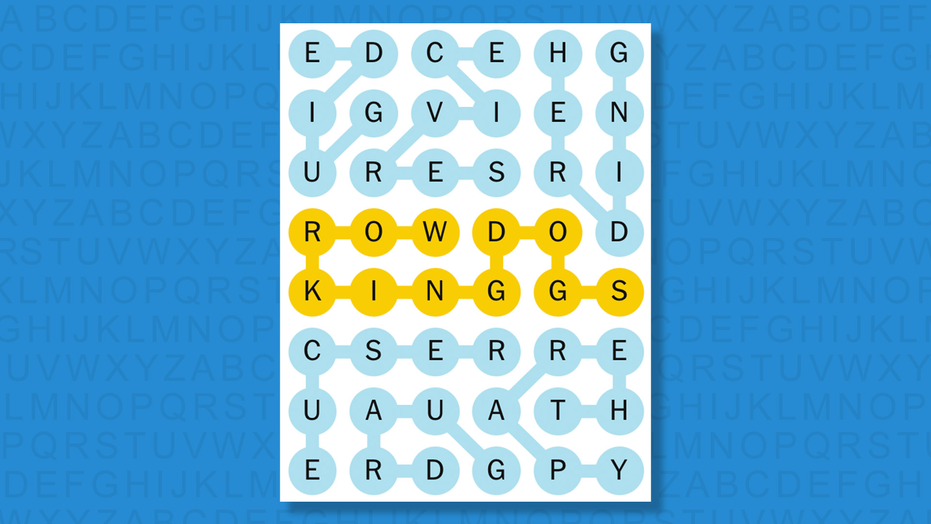 NYT Strands answers game 624 on a blue background