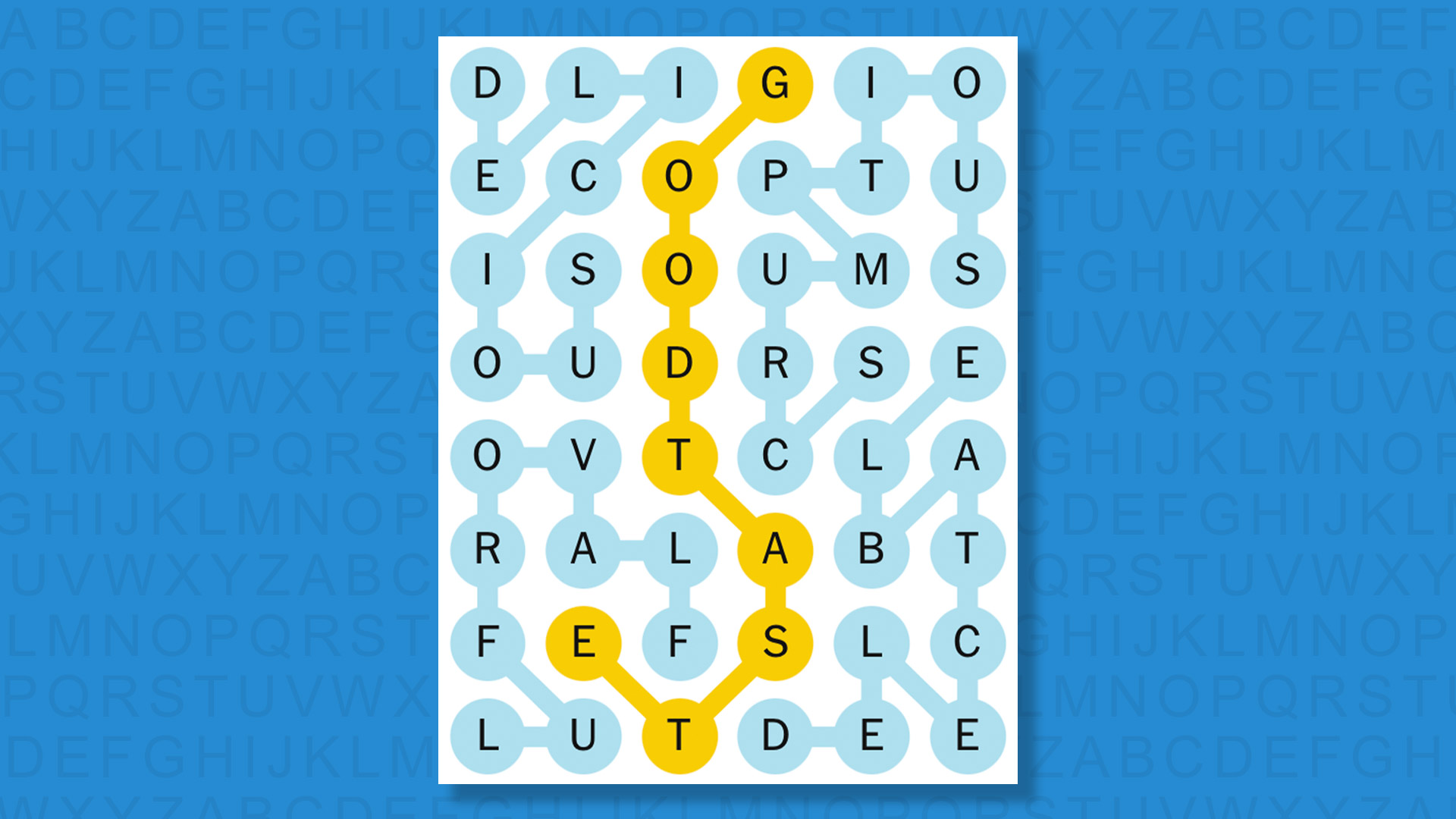 NYT Strands answers game 608 on a blue background