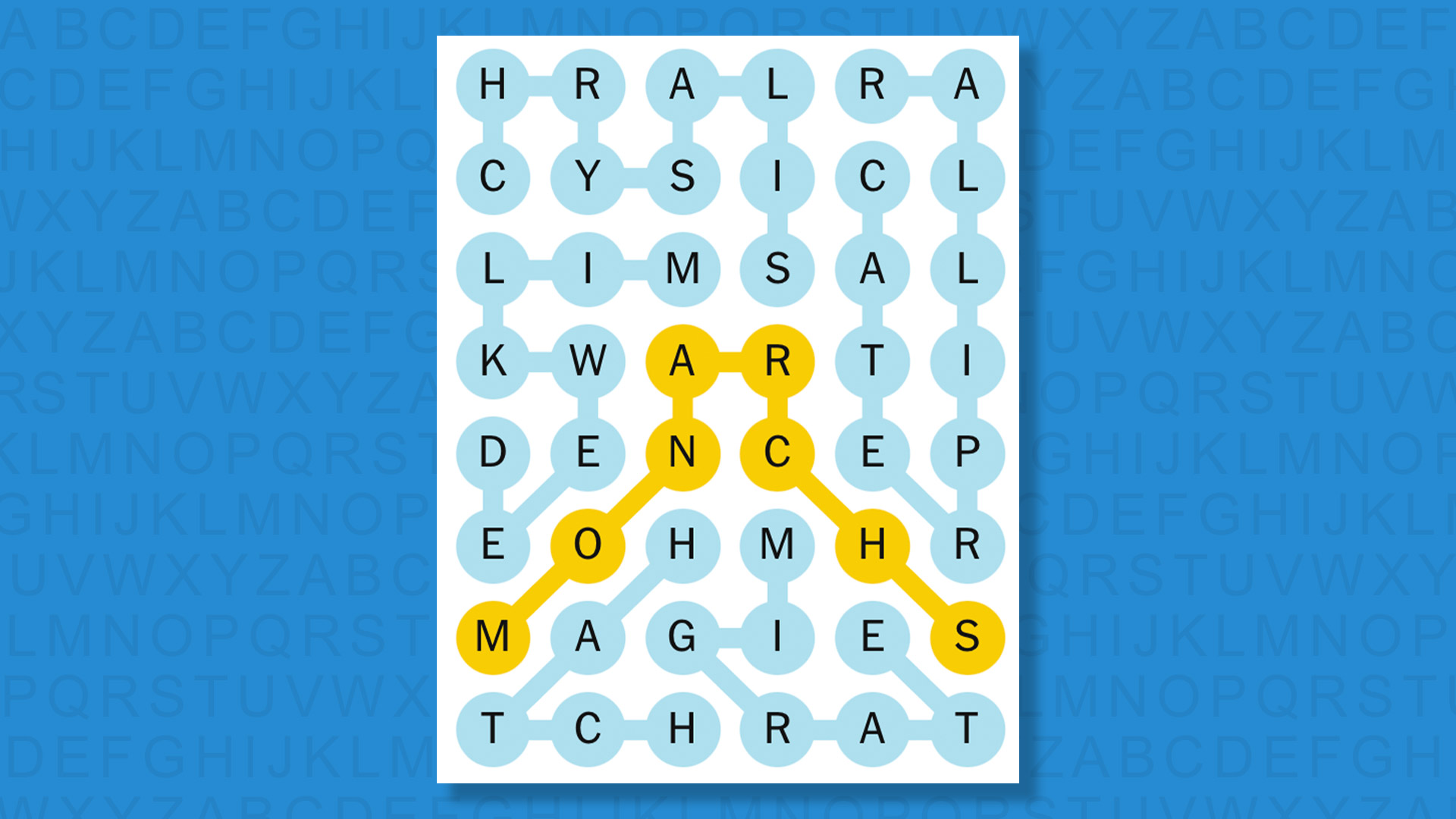 NYT Strands answers game 612 on a blue background