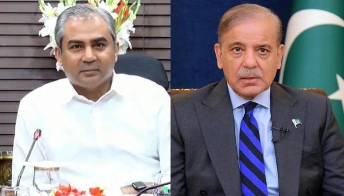 Pakistan Cricket Board (PCB) Mohsin Naqvi (left) and Prime Minister Shehbaz Sharif. – PCB/Reuters