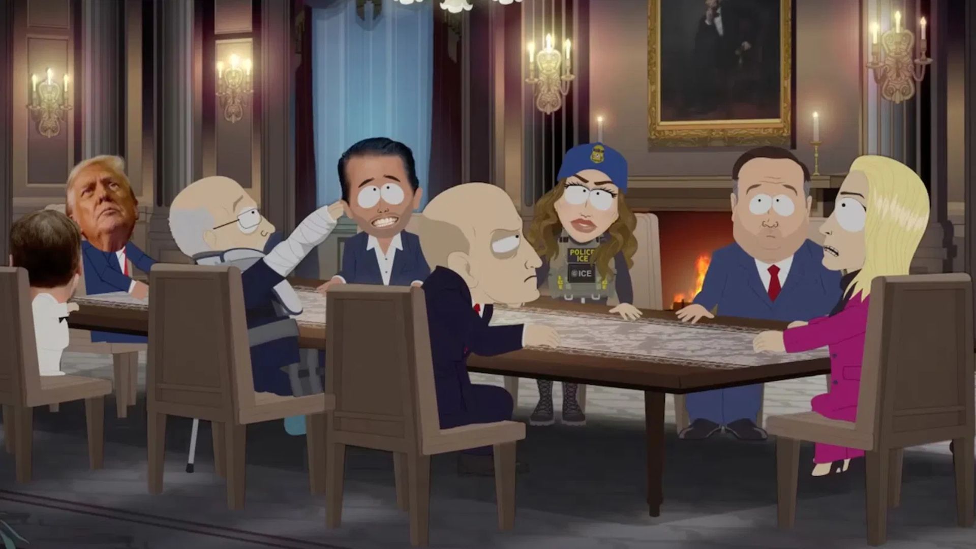 Trump at a board meeting with his cabinet