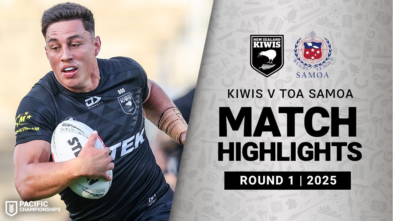 Highlights from the New Zealand Kiwis v Toa Samoa match | Pacific Championship 2025 | Round 1 - YouTube