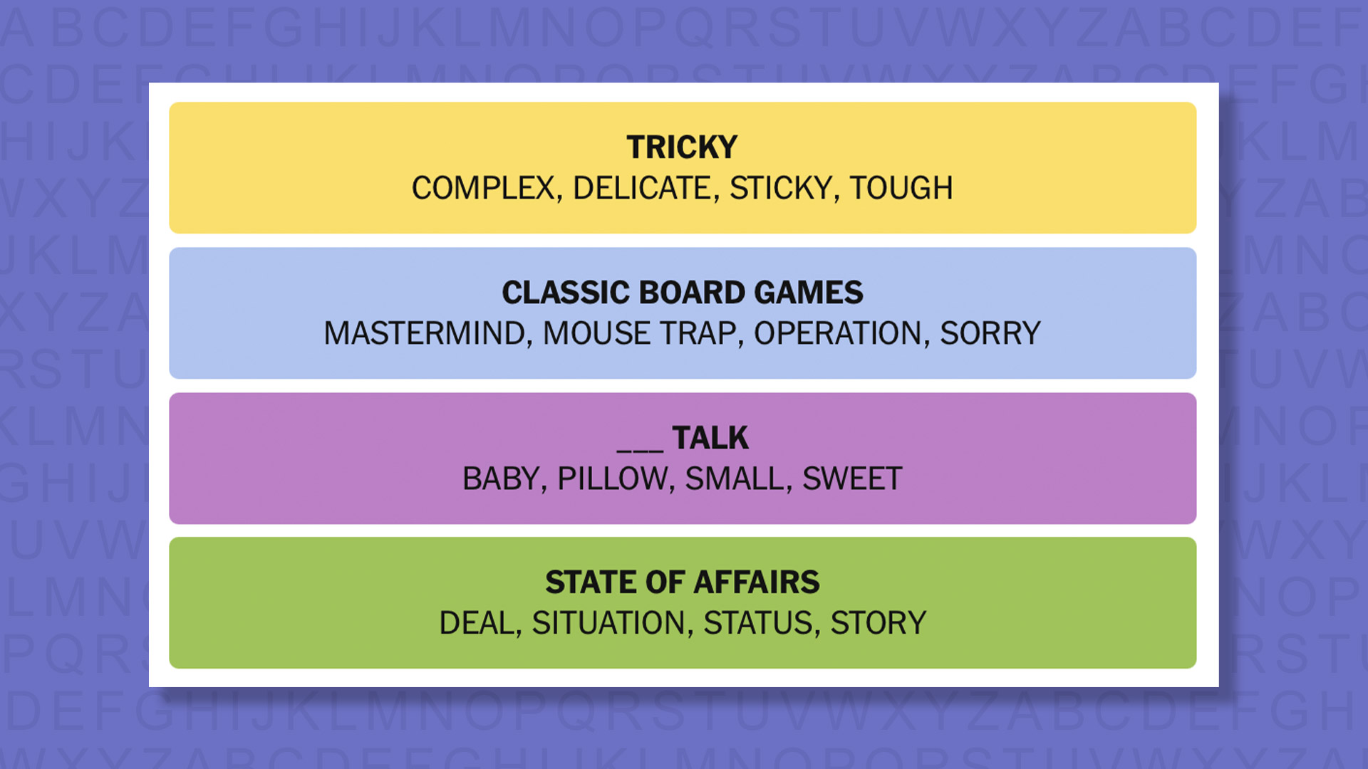 NYT Connections answers game 908 on a purple background