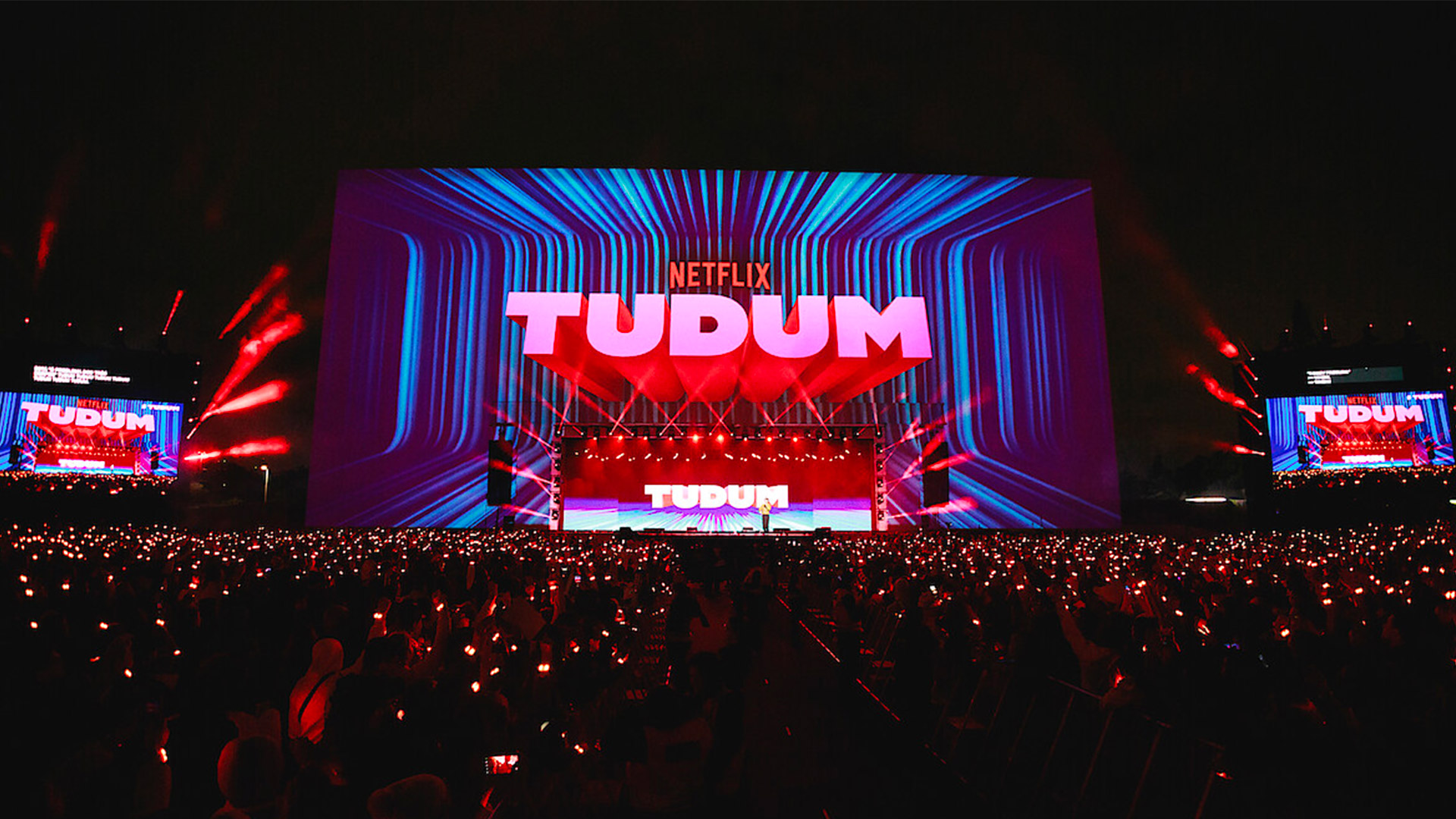 A crowd watches the stage during Netflix Tudum
