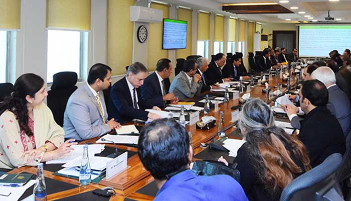 Finance Minister Senator Muhammad Aurangzeb chairs the Economic Coordination Committee (ECC) of the federal meetings held at the Finance Division on December 9, 2025. – Facebook/@FinanceMinistryPK