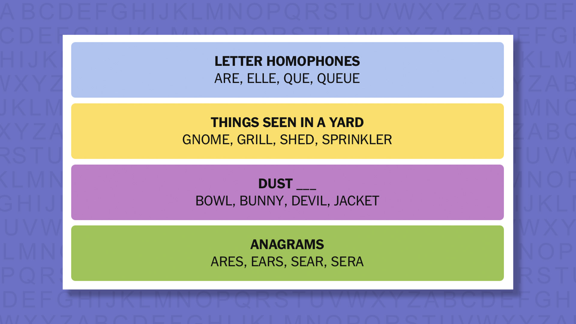 NYT Connections answers game 914 on a purple background