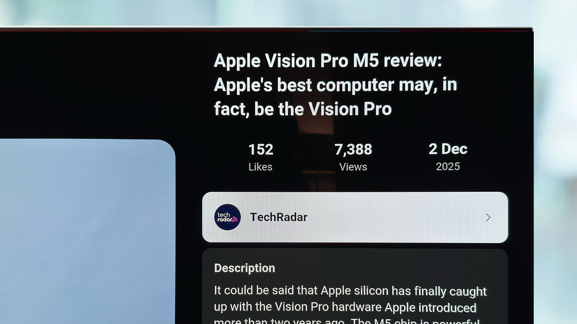 A television screen showing the redesigned television application.