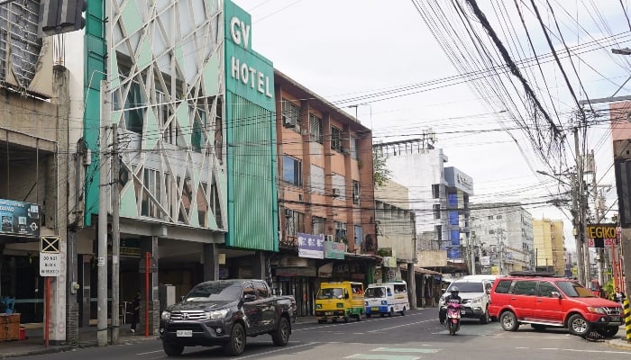 The facade of the GV Hotel is seen in Davao City on the island of Mindanao in the southern Philippines. —AFP