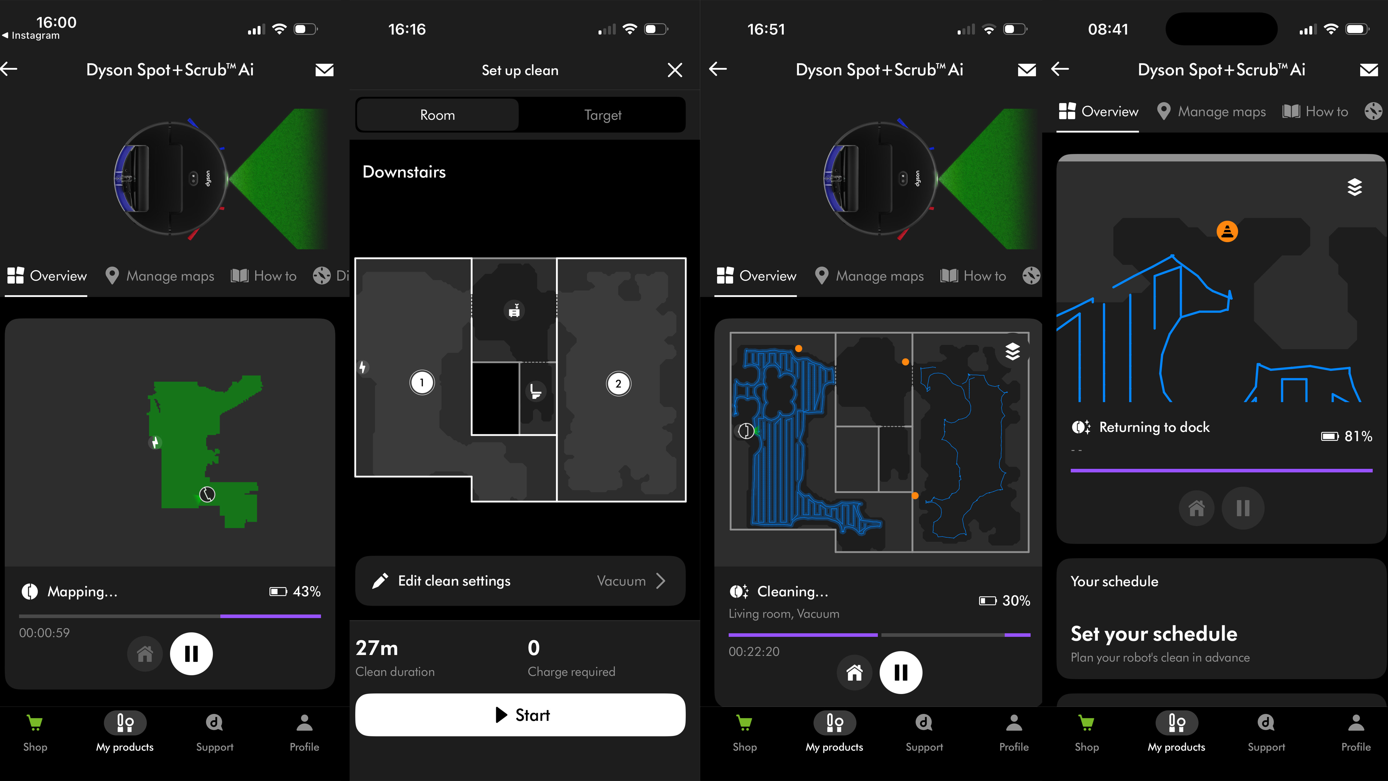 Dyson Spot+Scrub Ai Robot Vacuum App Screenshots