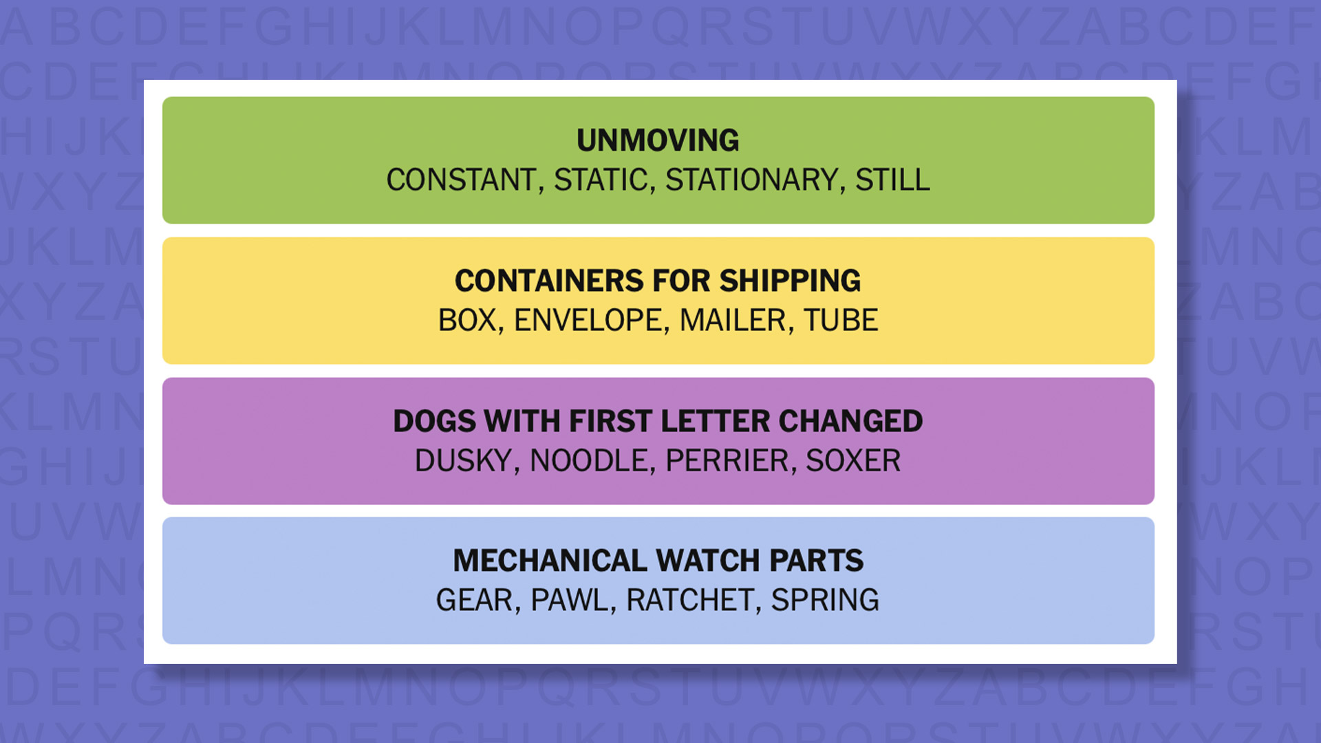 NYT Connections answers game 931 on a purple background