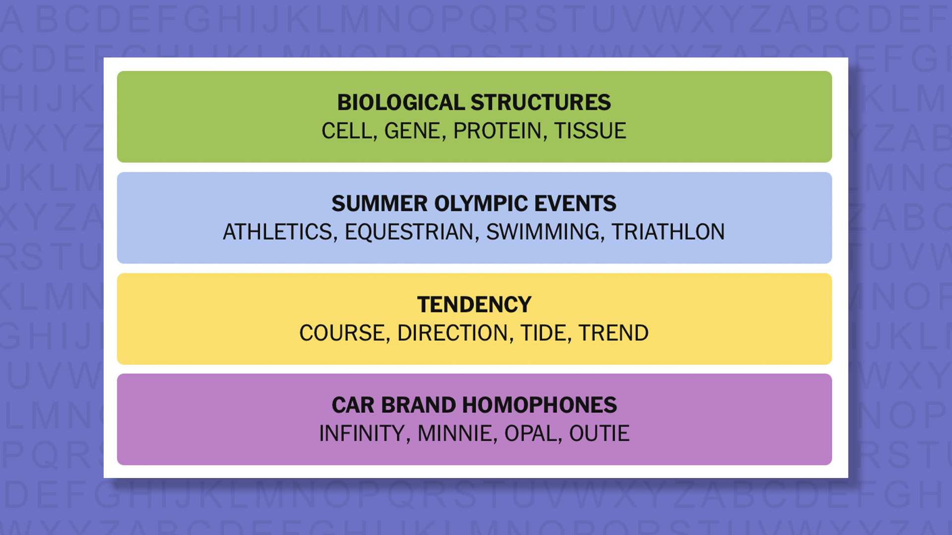 NYT Connections answers game 932 on a purple background